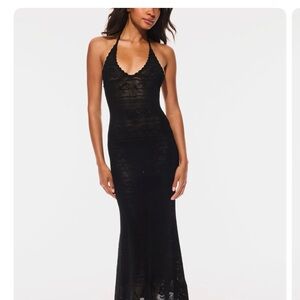 LoveShackFancy Elegant Black Backless Dress